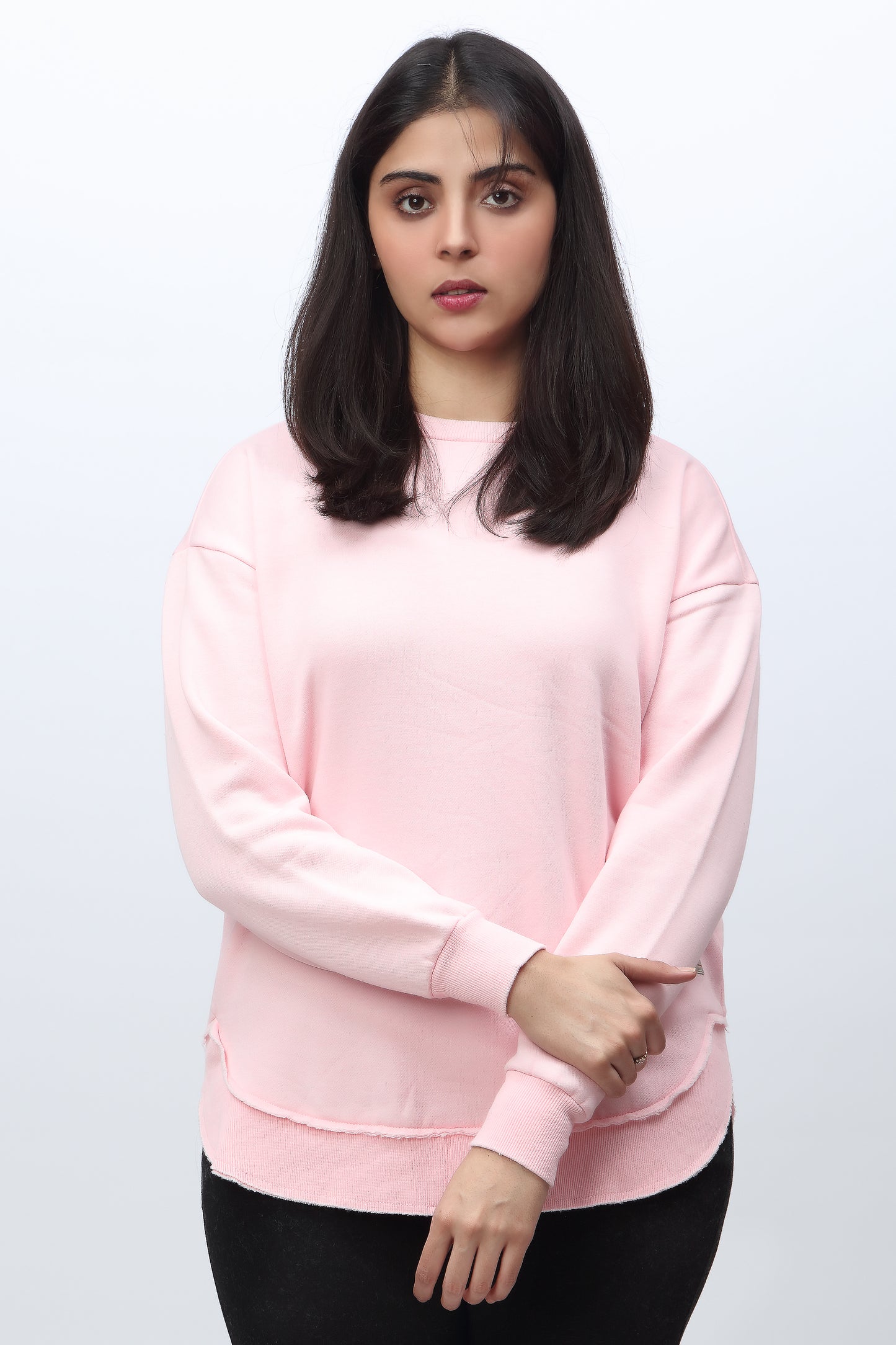 Oversized Burnout Sweatshirt Pink