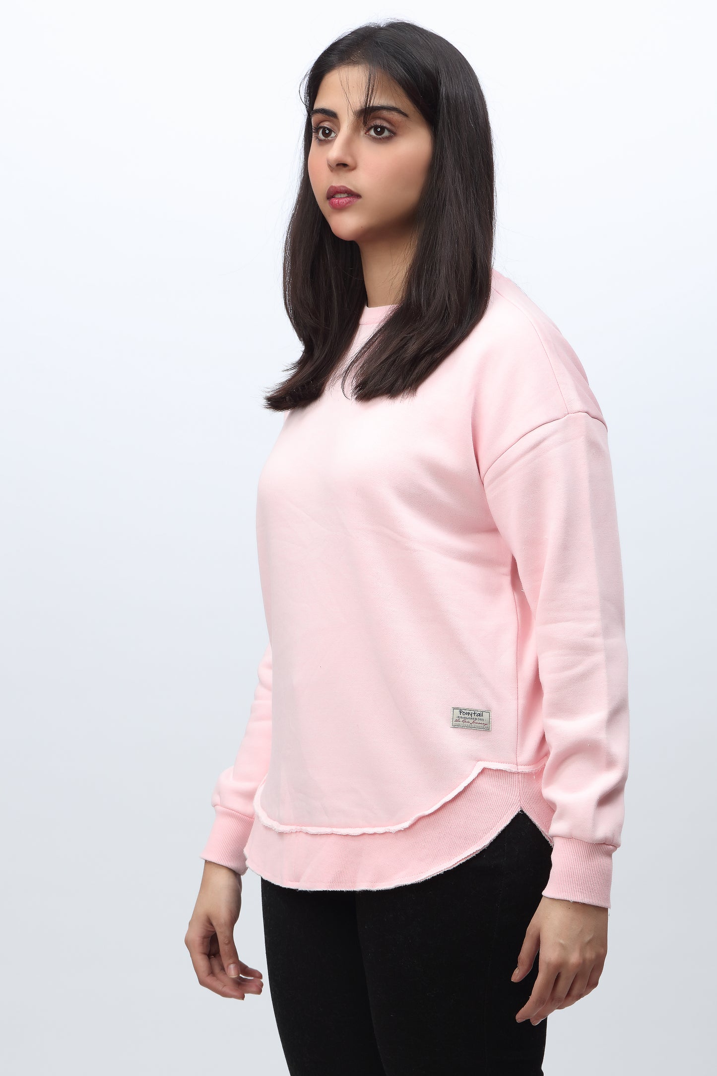 Oversized Burnout Sweatshirt Pink