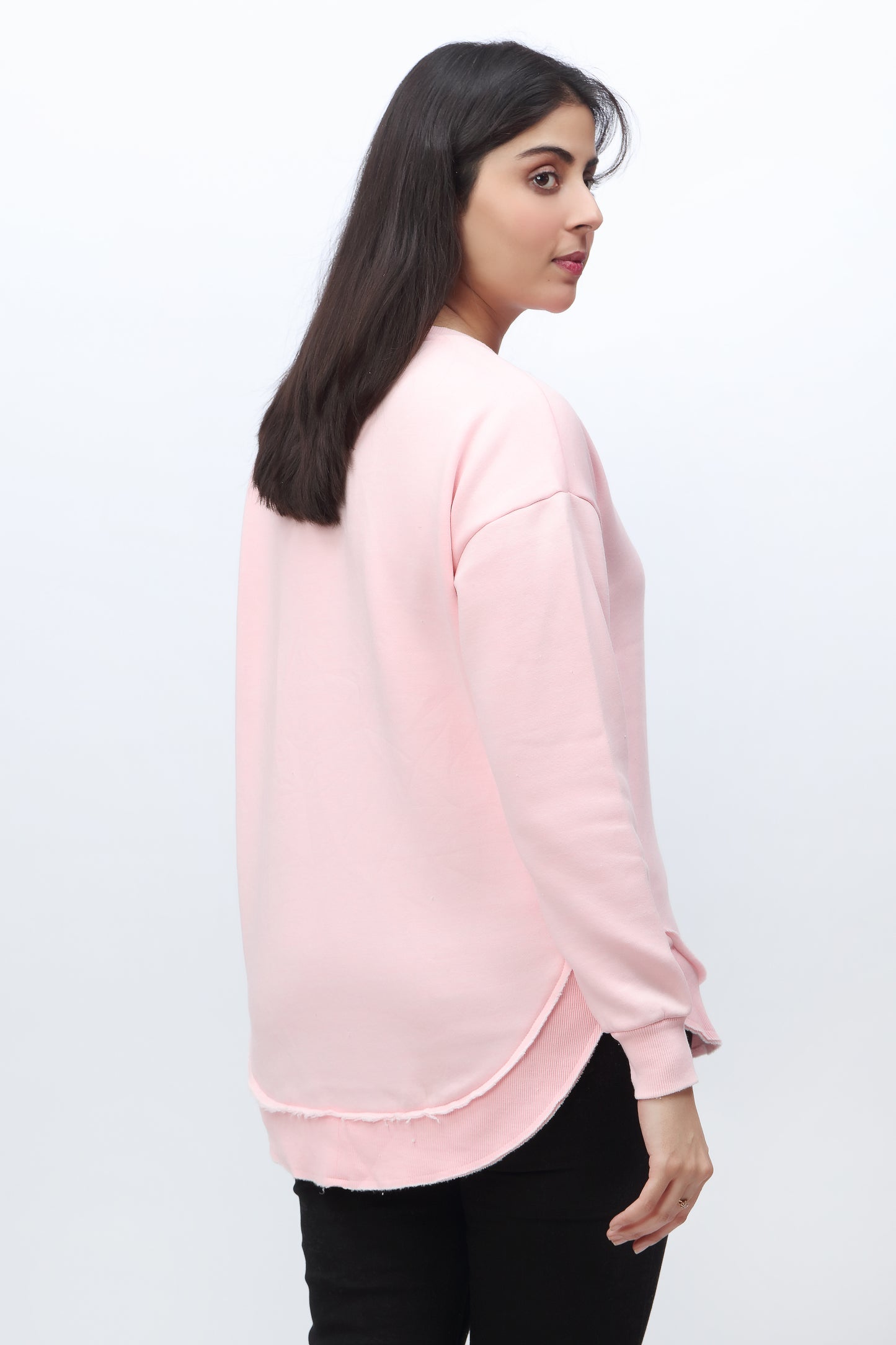 Oversized Burnout Sweatshirt Pink