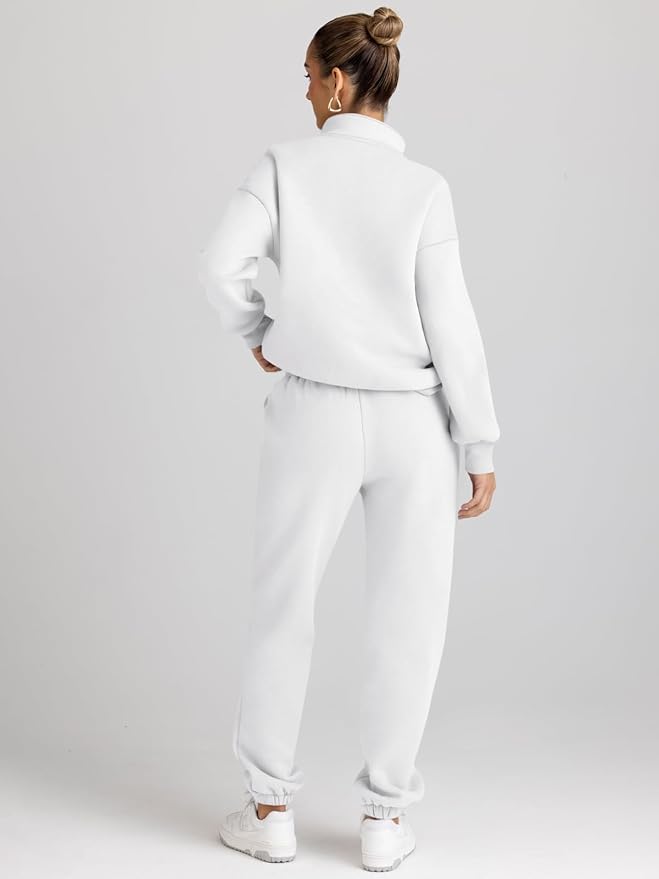 White Mock Neck Co-Ord Set